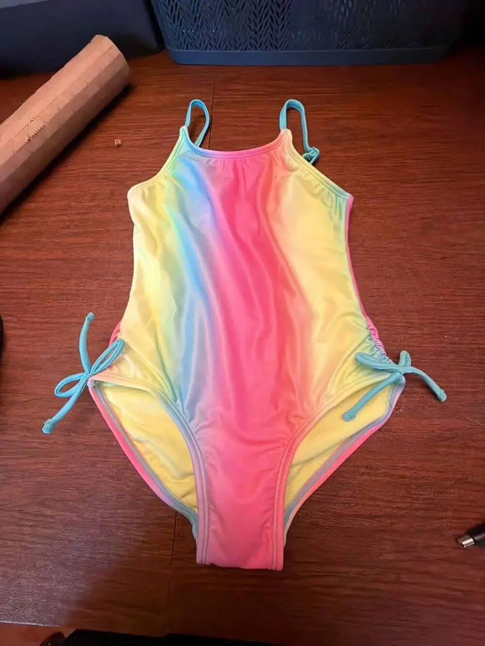 Cat & Jack Girls‎ Rainbow Ombre One-Piece Swimsuit Size S (6/7)
